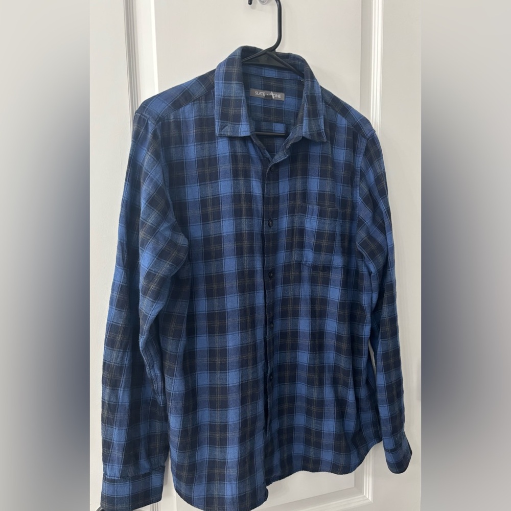 Slate & Stone Blue Plaid Casual Shirt - Picture 4 of 9